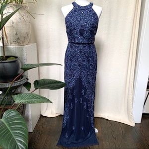 Stunning Blue w/blue sequin special occasion gown